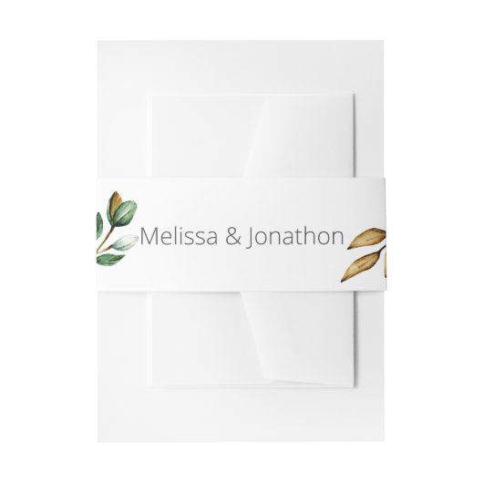 ホワイトマグノリア素朴フローラエレガントウェディング 招待状ベリーバンド (正面例)