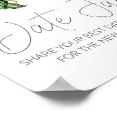 ホワイトマグノリア素朴フローラデートの夜印 ポスター (角)