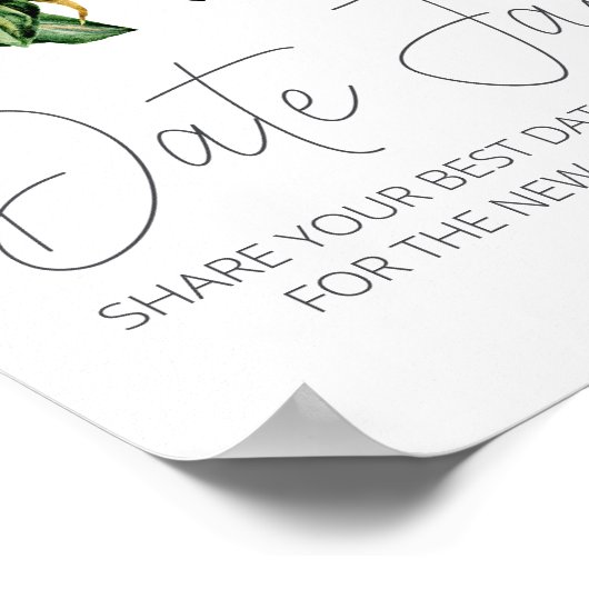 ホワイトマグノリア素朴フローラデートの夜印 ポスター (角)