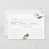 ホワイトマグノリア素朴フローラ結婚のレシピカード ノートカード (正面)