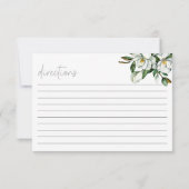 ホワイトマグノリア素朴フローラ結婚のレシピカード ノートカード (裏面)
