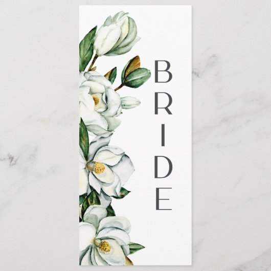 ホワイトマグノリア素朴フローラ結婚の椅子のサイン メニュー (裏面)