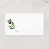 ホワイトマグノリア素朴フローラ結婚の護衛カード プレイスカード (裏面)