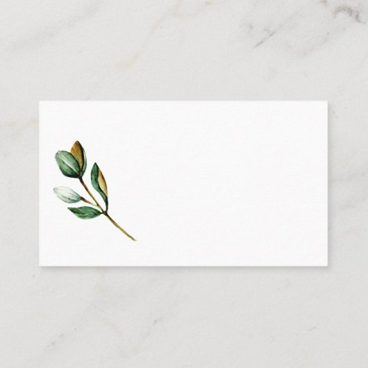 ホワイトマグノリア素朴フローラ結婚の護衛カード プレイスカード (裏面)