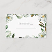 ホワイトマグノリア素朴フローラ結婚の護衛カード プレイスカード (正面)