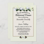 ホワイトマグノリア結婚グリーンリーのリハーサル 招待状 (正面/裏面)