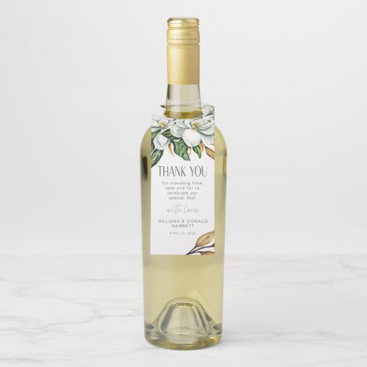 ホワイトマグノリア結婚フローラありがとう ボトルネックタグ (ボトル)