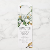 ホワイトマグノリア結婚フローラありがとう ボトルネックタグ (正面)