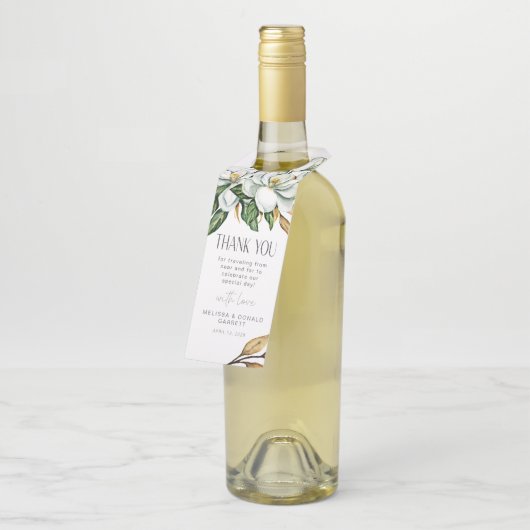 ホワイトマグノリア結婚フローラありがとう ボトルネックタグ (アングル)