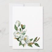 ホワイトマグノリア結婚フローラたった今結婚しました 招待状 (裏面)