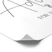 ホワイトマグノリア結婚フローラのカードとギフトサイン ポスター (角)