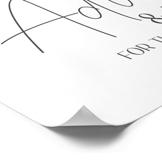 ホワイトマグノリア結婚フローラのカードとギフトサイン ポスター (角)