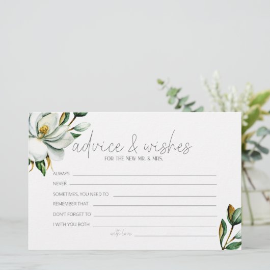 ホワイトマグノリア結婚フローラアドバイスの願い 便箋 (スタンド正面)