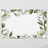 ホワイトマグノリア結婚フローラアドバイスの願い 便箋 (裏面)