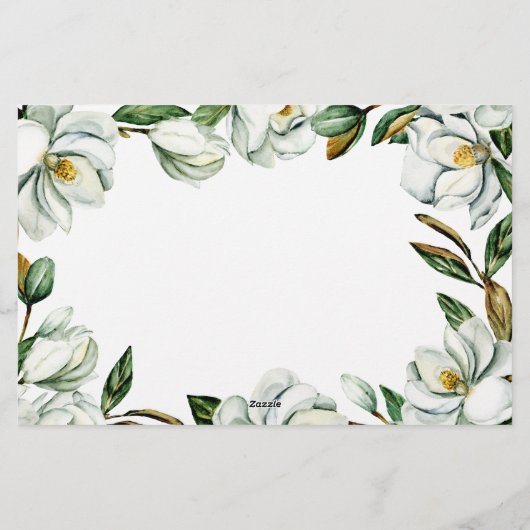 ホワイトマグノリア結婚フローラアドバイスの願い 便箋 (裏面)