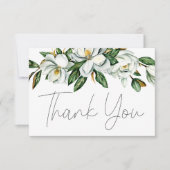ホワイトマグノリア結婚フローラサンキューカード サンキューカード (正面)
