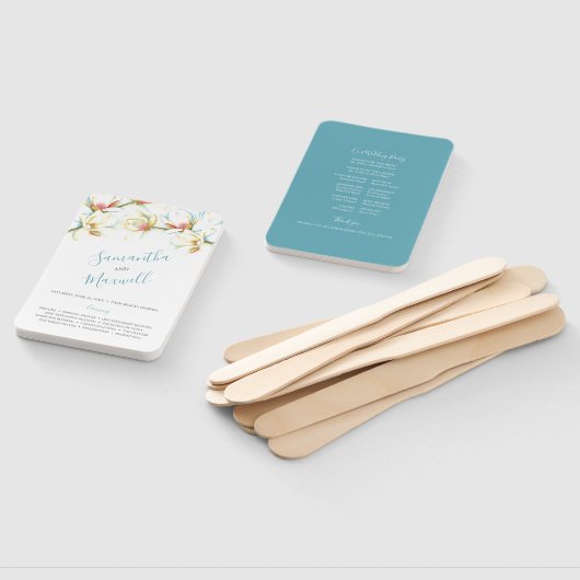 ホワイトマグノリア結婚式 プログラムファン ハンドファン (組立なし)