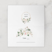 ホワイトマグノリア結婚金ゴールドのテーブル番号 プレイスカード (外部開封)