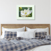 ホワイトマグノリア花アート自然写真 キャンバスプリント (インサイチュ (寝室))