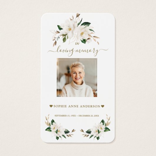 ホワイトマグノリア花写真葬式祈りの言葉 (正面)