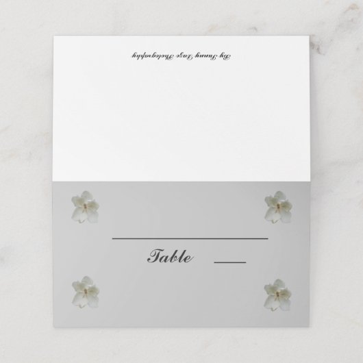 ホワイトマグノリア花折り畳みテーブル座席表 プレイスカード (外部開封)