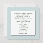 ホワイトマグノリア花結婚の誓いの更新 招待状 (裏面)