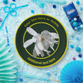 ホワイトマグノリア花自然パーソナライズされたパーティー ペーパープレート (パーティー)