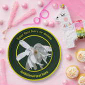 ホワイトマグノリア花自然パーソナライズされたパーティー ペーパープレート (パーティー)