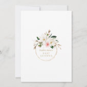 ホワイトマグノリア金ゴールドかわいいコアラ赤ちゃんシャワー 招待状 (裏面)