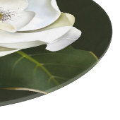 ホワイトマグノリア閉じる緑の背景 カッティングボード (角)