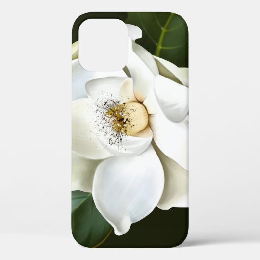ホワイトマグノリア閉じる緑の背景 Case-Mate iPhoneケース (裏面)