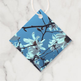 ホワイトマグノリア開花ブルースカイ フェイバータグ