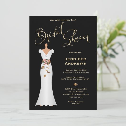 ホワイトマグノリア – ブライダルシャワー招待 招待状 (スタンド正面)