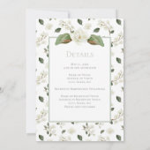 ホワイトマグノリア ミニマル トラディショナル フローラル ウェディング 案内状 (裏面)