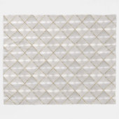 ホワイトマザーオブパールと金ゴールドモノグラム フリースブランケット (正面(横))