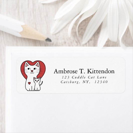 ホワイトマザー猫好き子天陽気な漫画 ラベル (インサイチュ)