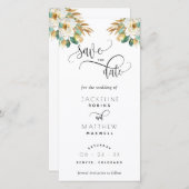 ホワイトマスタードウェディング日付ブックマークを保存 (正面/裏面)