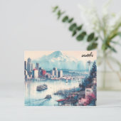 ホワイトマスメーリングシアトルポストカード ポストカード (スタンド正面)