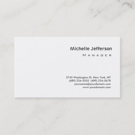 ホワイトマモダンネージャの名刺 名刺 (正面)