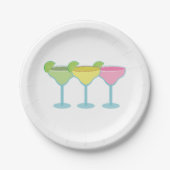ホワイトマルガリタグラスパーティープレート ペーパープレート (正面)