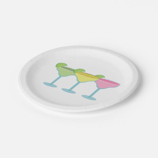 ホワイトマルガリタグラスパーティープレート ペーパープレート (アングル)