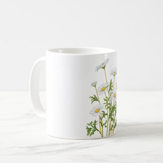 ホワイトマルゲライトデイジー コーヒーマグカップ (正面左)