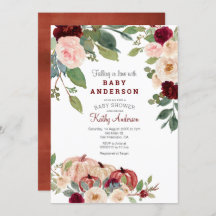 ホワイトマルサラパンプキンベイビーシャワー招待状