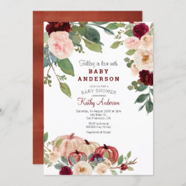 ホワイトマルサラパンプキンベイビーシャワー招待状 招待状