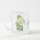 ホワイトマルチフローラバラワイルドフラワー フロストグラスマグカップ (左)