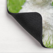 ホワイトマルチーズ子犬の愛 マウスパッド (コーナー)