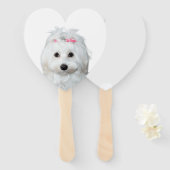 ホワイトマルチーズ柔らかい甘さラベル ハンドファン (正面&裏面)