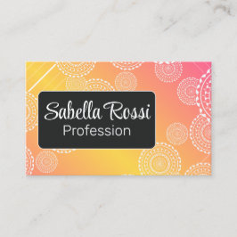 ホワイトマンダライエローピンクブレンドレインボーブラック 名刺