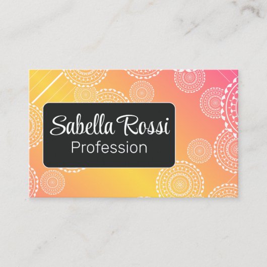 ホワイトマンダライエローピンクブレンドレインボーブラック 名刺 (正面)