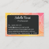 ホワイトマンダライエローピンクブレンドレインボーブラック 名刺 (裏面)